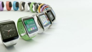 birden çok akıllı bir daire içinde hareketli saatler