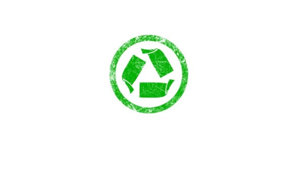 Pince à main un timbre avec un symbole de recyclage 