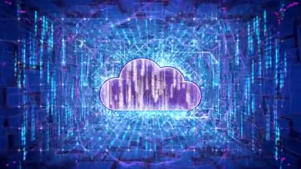 Cloud computing matrix tunnel — Stockvideo