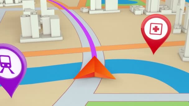 GPS navigatie concept — Stockvideo