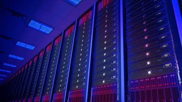 Animazione di server rack in data center — Video Stock