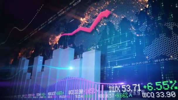 Animação do mercado de ações — Vídeo de Stock