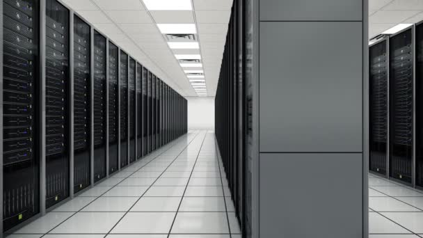 Animering av rackservrar i datacentret — Stockvideo