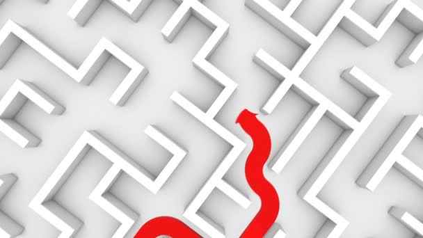 Flèche rouge se déplace dans un labyrinthe 