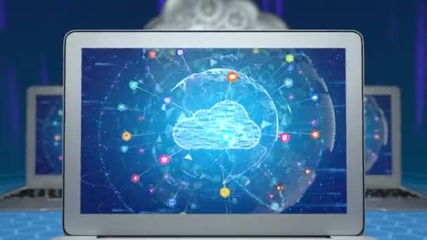 Concepto de computación en nube — Vídeos de Stock
