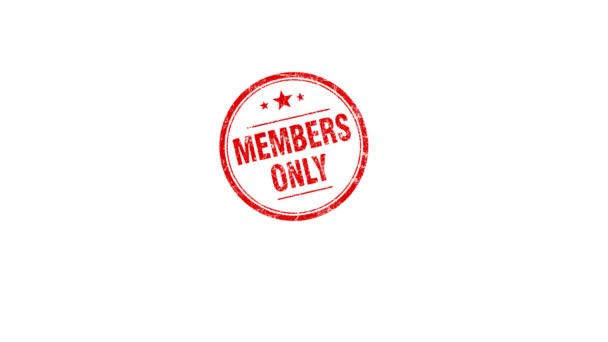 Stampa a mano un francobollo Members Only — Video Stock