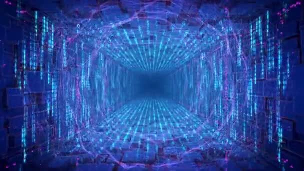 Kamera bewegt sich durch futuristischen Tunnel — Stockvideo