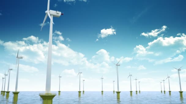 Offshore windpark — Stockvideo