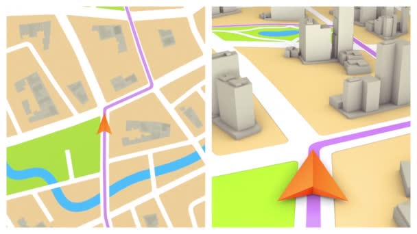 Concept de navigation GPS à écran partagé 