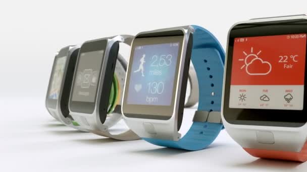 Smartwatches bewegen sich im Kreis — Stockvideo