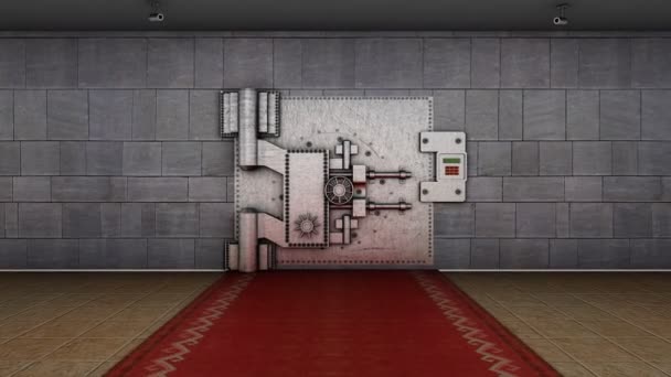 La porte du coffre-fort s'ouvre 