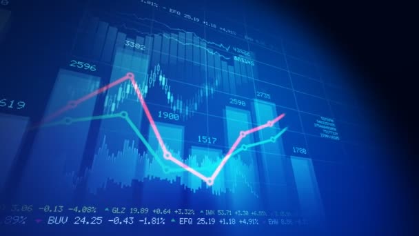 Animación de los datos de existencias financieras — Vídeo de stock