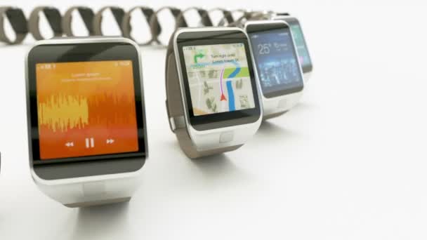 複数のスマート腕時計円形で移動 — ストック動画