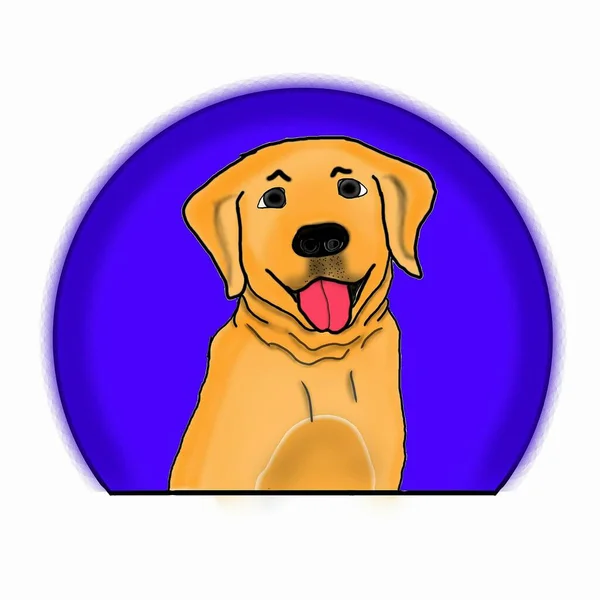 Ilustracja Psa Pies Przodu Wystający Języka — Zdjęcie stockowe