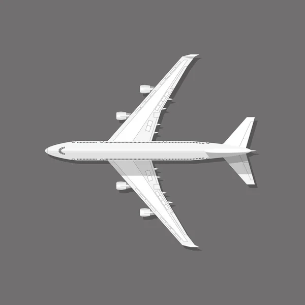 Vista superior del avión — Vector de stock