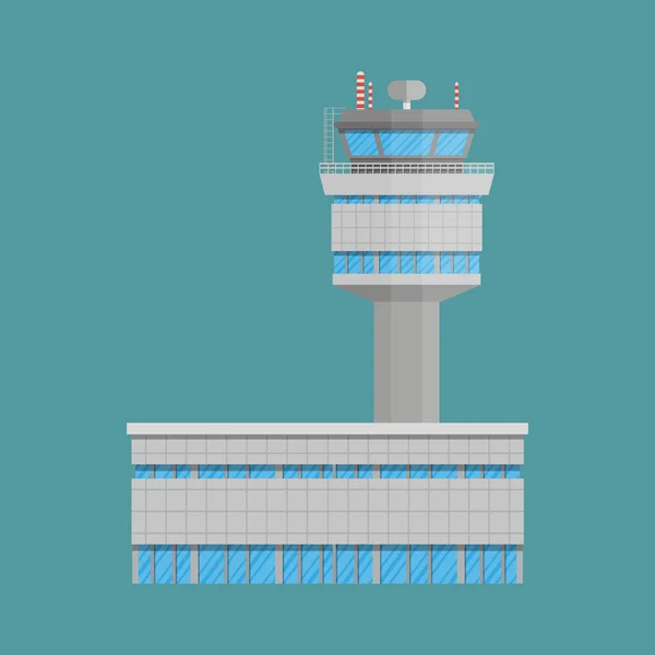 Luchthaven verkeerstoren en terminal gebouw — Stockvector