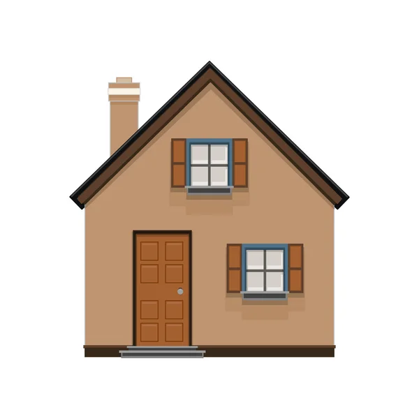 Brown house icon isolated on white background. house, building, real estate concept, flat, vector illustration in flat design — Διανυσματικό Αρχείο