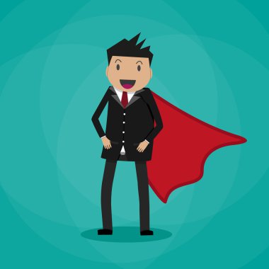 Takım elbiseli süper iş adamı