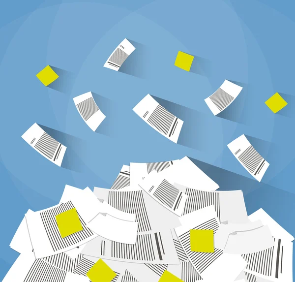 Pile of office papers — Stock Vector