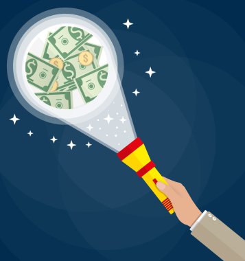 kırmızı el feneri ile el