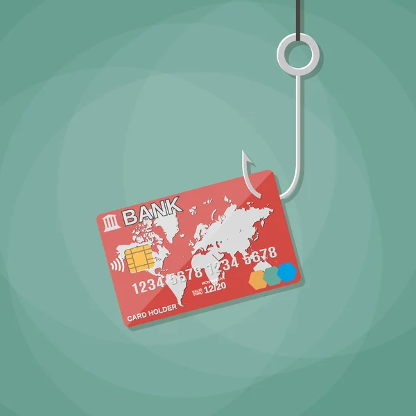 Τραπεζική κάρτα σε Αγκίστρι — Διανυσματικό Αρχείο