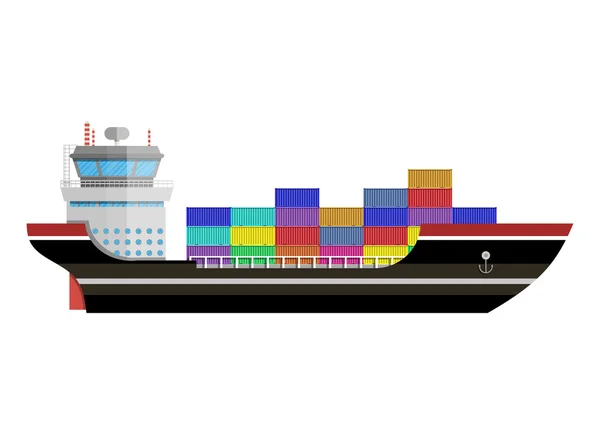 Commerciële containerschip — Stockvector