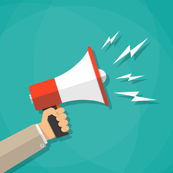 рука с мегафоном