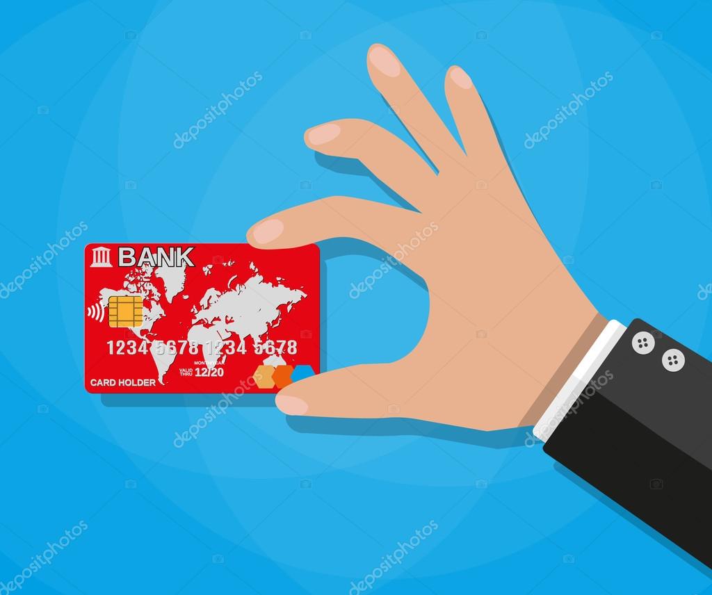 pic Hand Holding Credit Card Cartoon depositphotos
