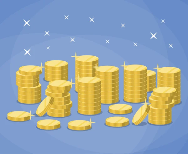 Stacks of gold coins — Stock Vector