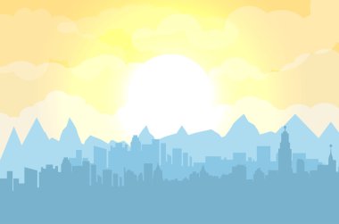 Bina cityscape siluet.