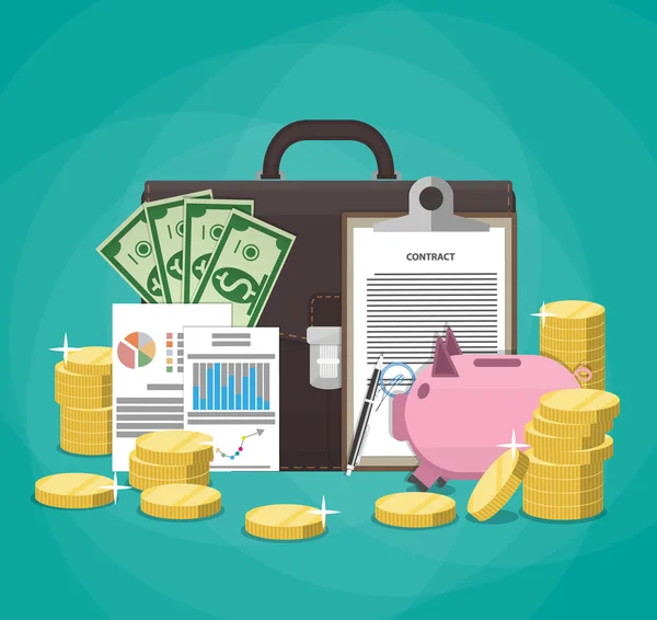 Saving money. Business, finance nvestment concept — Stock Vector