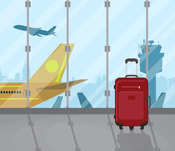 Туристичні валізи всередині аеропорту — стоковий вектор