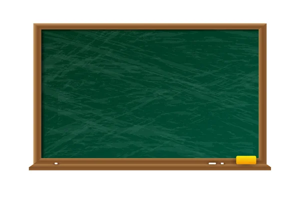 Chalkboard verde vazio com moldura de madeira — Vetor de Stock