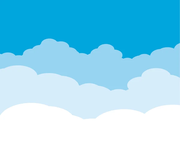 Bewolkte achtergrond op blauwe hemel — Stockvector