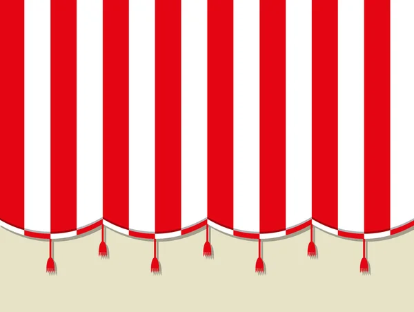 Cortina de circo vermelho branco teatro — Vetor de Stock