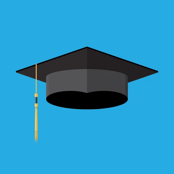 Casquillo de graduación cademic. Sombrero de estudiante — Vector de stock