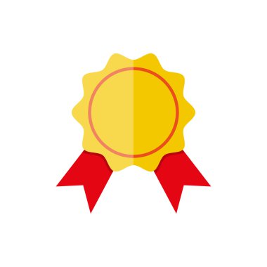 Sarı banka damga simgesi kırmızı şeritler