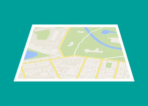 Carte de la ville avec marqueur, icône vectorielle — Image vectorielle