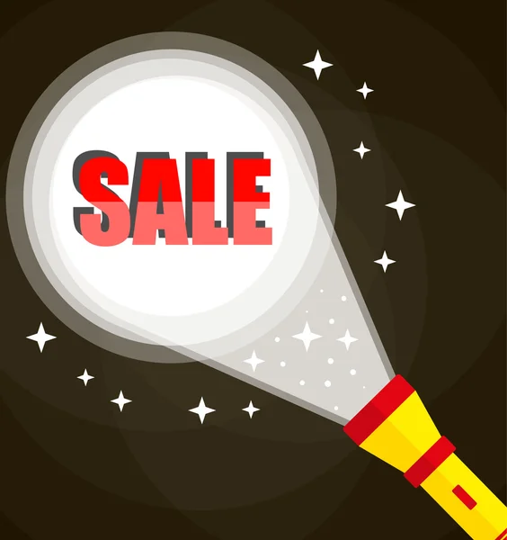 Ficklampa och försäljning tecken — Stock vektor