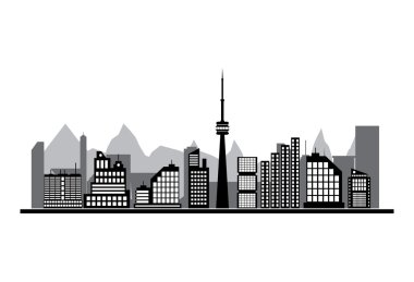 Bina cityscape siluet.