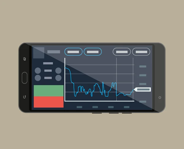 Smart-phone con applicazione di trading — Vettoriale Stock