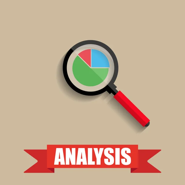 Diagrammkuchen unter der Lupe — Stockvektor