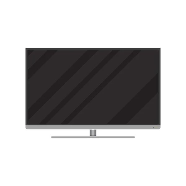 Vista frontal de la pantalla ancha moderna led o lcd tv — Vector de stock