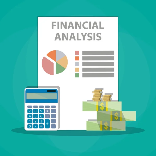 Cálculos financieros. Proceso de trabajo — Archivo Imágenes Vectoriales