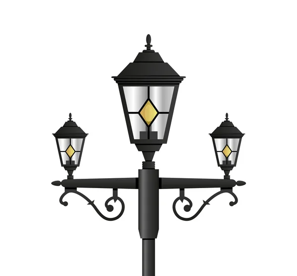 Luz poste calle lámpara de cerca — Vector de stock