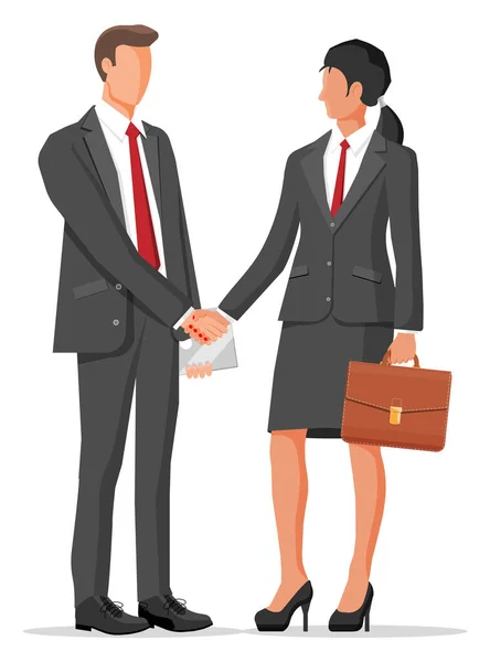 Business people partners handshake. — Stock Vector