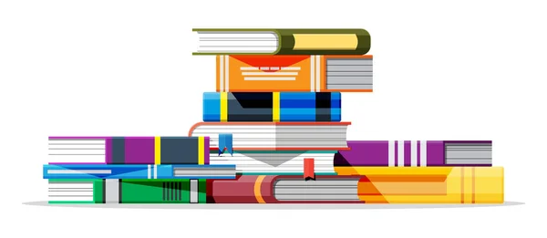 Pile of books isolated on white — Stock Vector