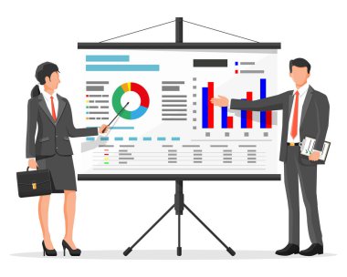 İş kadını ve iş adamı sunumu