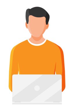 Bilgisayarlı genç adam