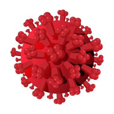 Beyaz üzerinde izole Coronavirus bakteri modeli